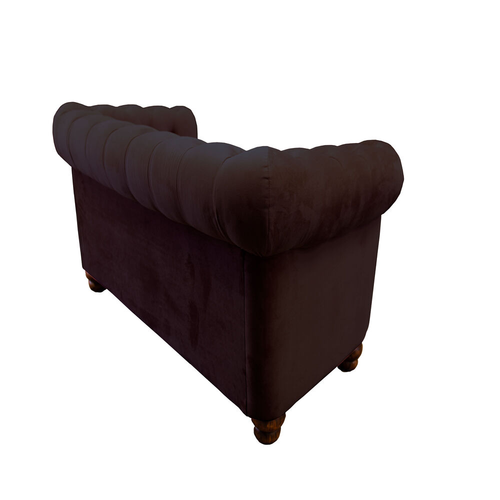 Sofa Florencia 2 Cuerpos Tela Velvet Chocolate image number 2.0
