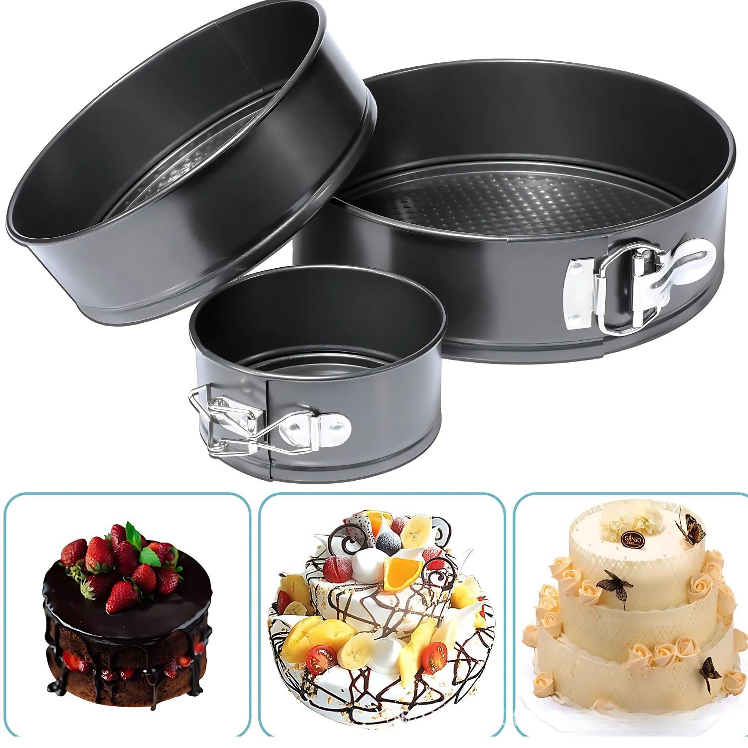 Set 3 Moldes Redondos Reposter&iacute;a Torta Antiadherente image number 4.0