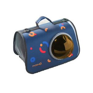 Bolso Transportador De Mascota Perro Gato Con Cupula Azul