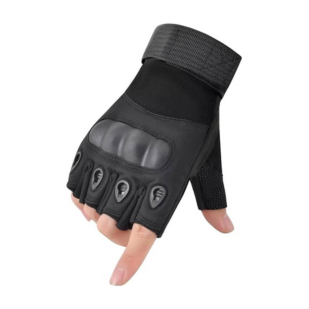 Guantes T&aacute;cticos Para Motocicleta O Bici Nudillos Extra Duros Reforzado Correa Sin Dedos image number 0.0