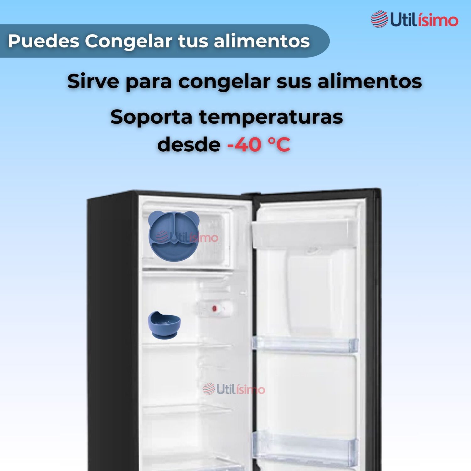 Set Alimentaci&oacute;n Silicona Beb&eacute; 6 Piezaslibrebpa Color Azul image number 4.0