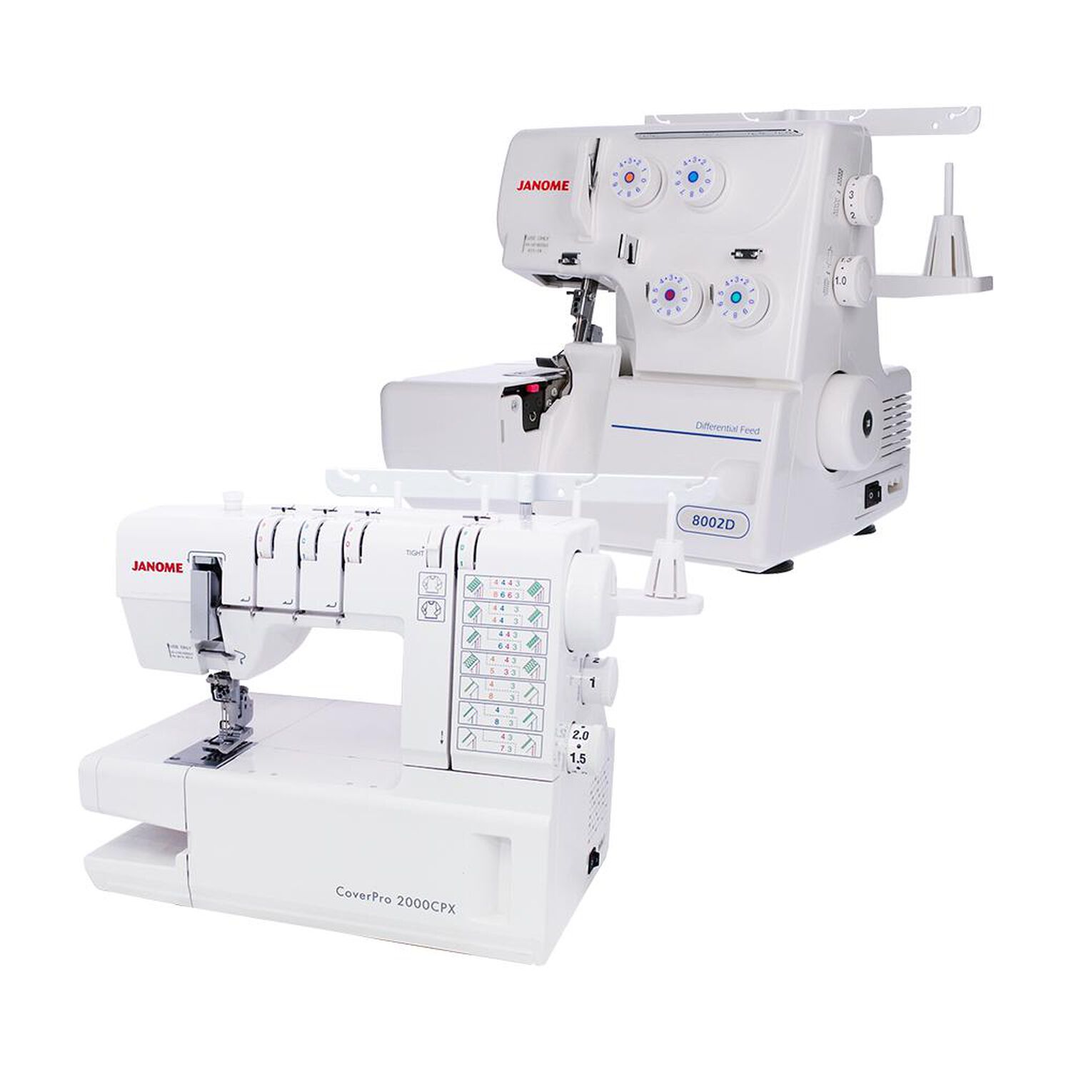 Combo Janome M&aacute;quina Colleretera 2000CPX + M&aacute;quina Overlock 8002D image number 0.0