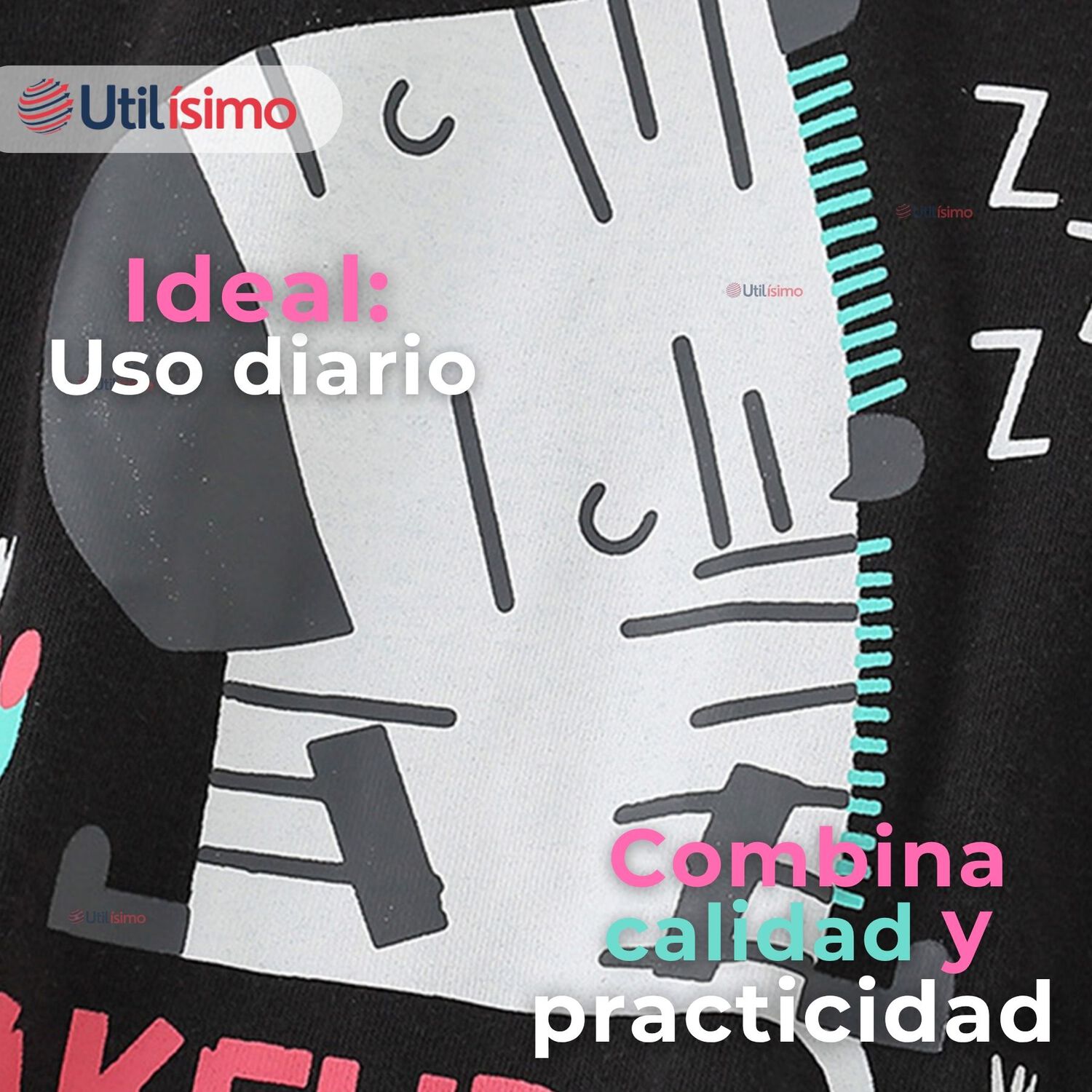 Polera Manga Larga Ni&ntilde;a 100% Algod&oacute;n Unicornios Negro Camiseta image number 3.0