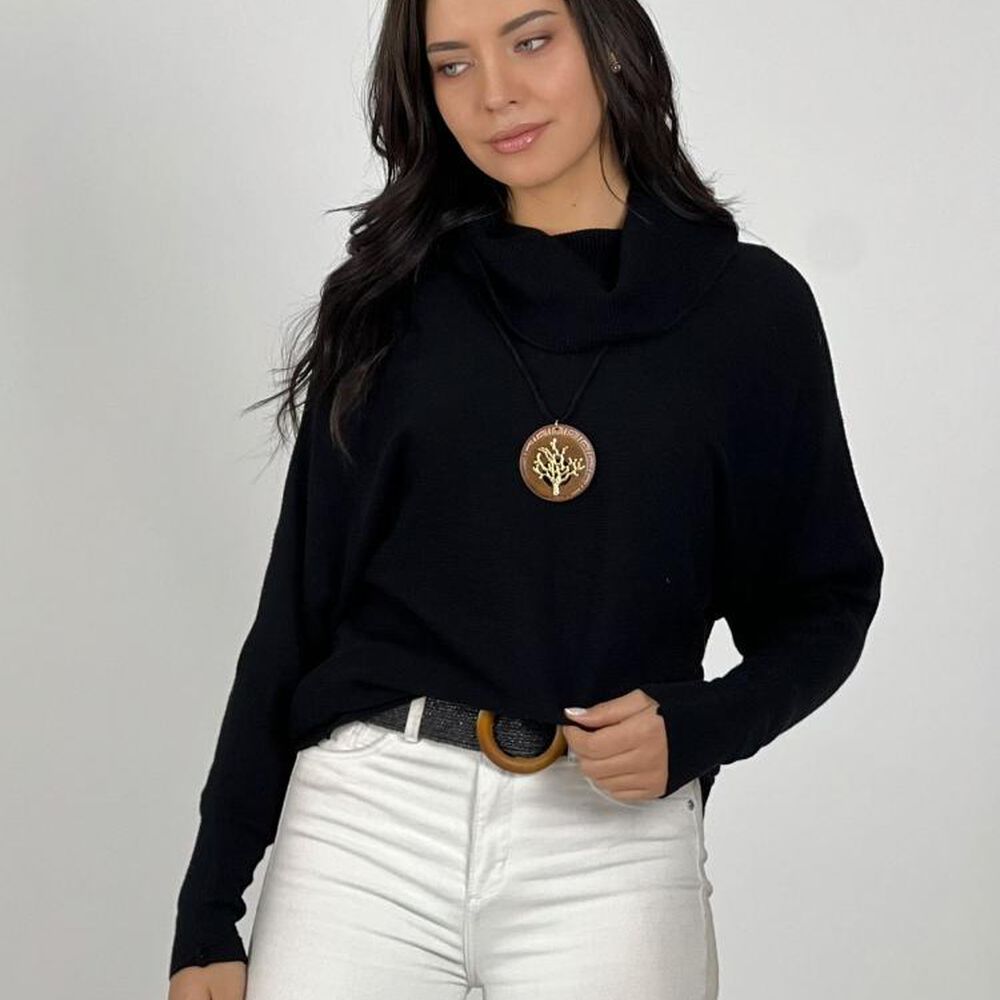 Sweater Spandex De Lana Cuello Alto image number 2.0