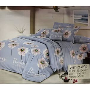 Juego De S&aacute;banas 2 Plazas Floreado 4 Piezas