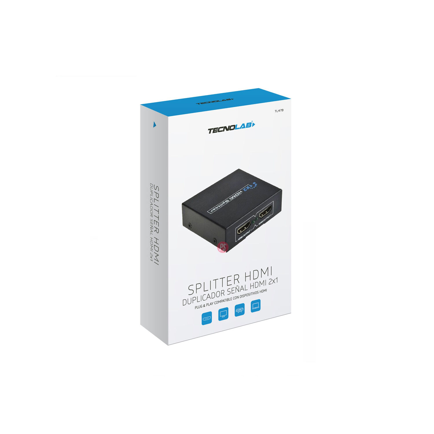 Splitter Hdmi Duplicador Se&ntilde;al 2 Salidas - Ps image number 2.0