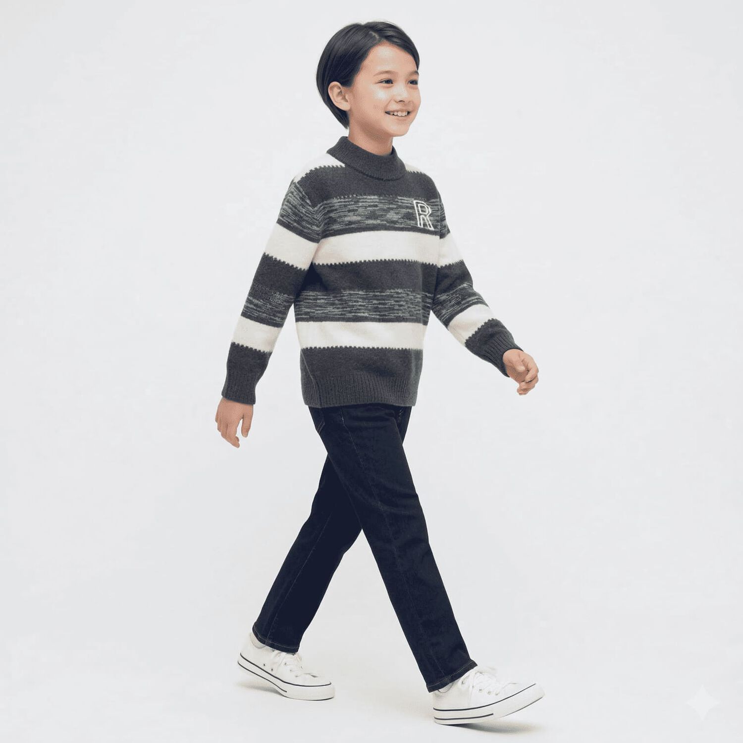 Sueter Ni&ntilde;o Invierno Tejido Rayado Cuello Alto Moda Infantil image number 3.0