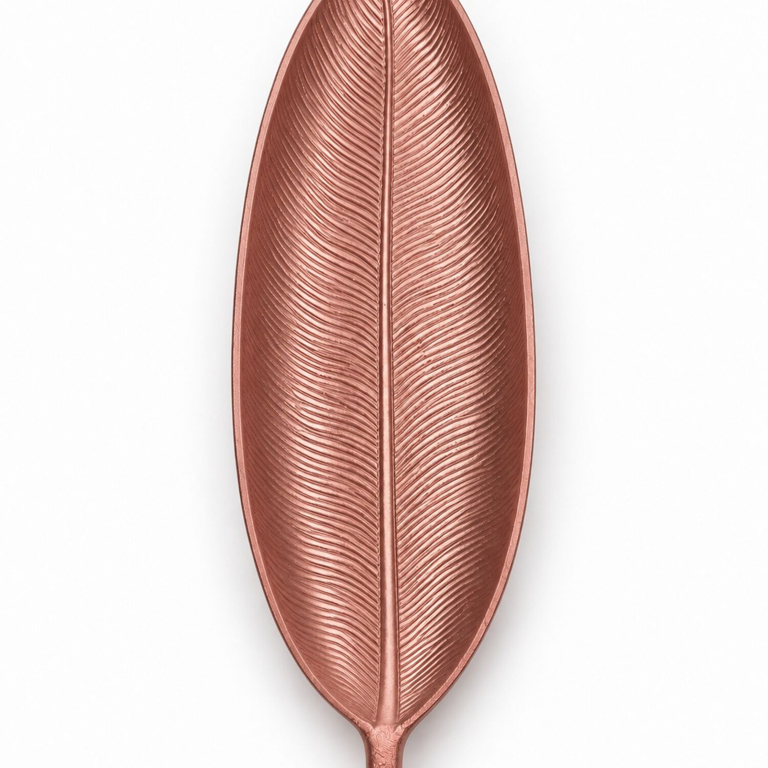 Bandeja Decorativa Forma De Hoja Estilo Moderno Organico 40 Cm Color Oro Rosa image number 1.0