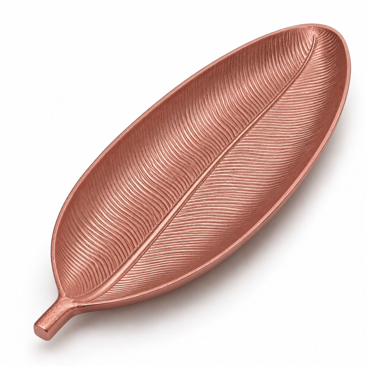 Bandeja Decorativa Forma De Hoja Estilo Moderno Organico 40 Cm Color Oro Rosa image number 4.0