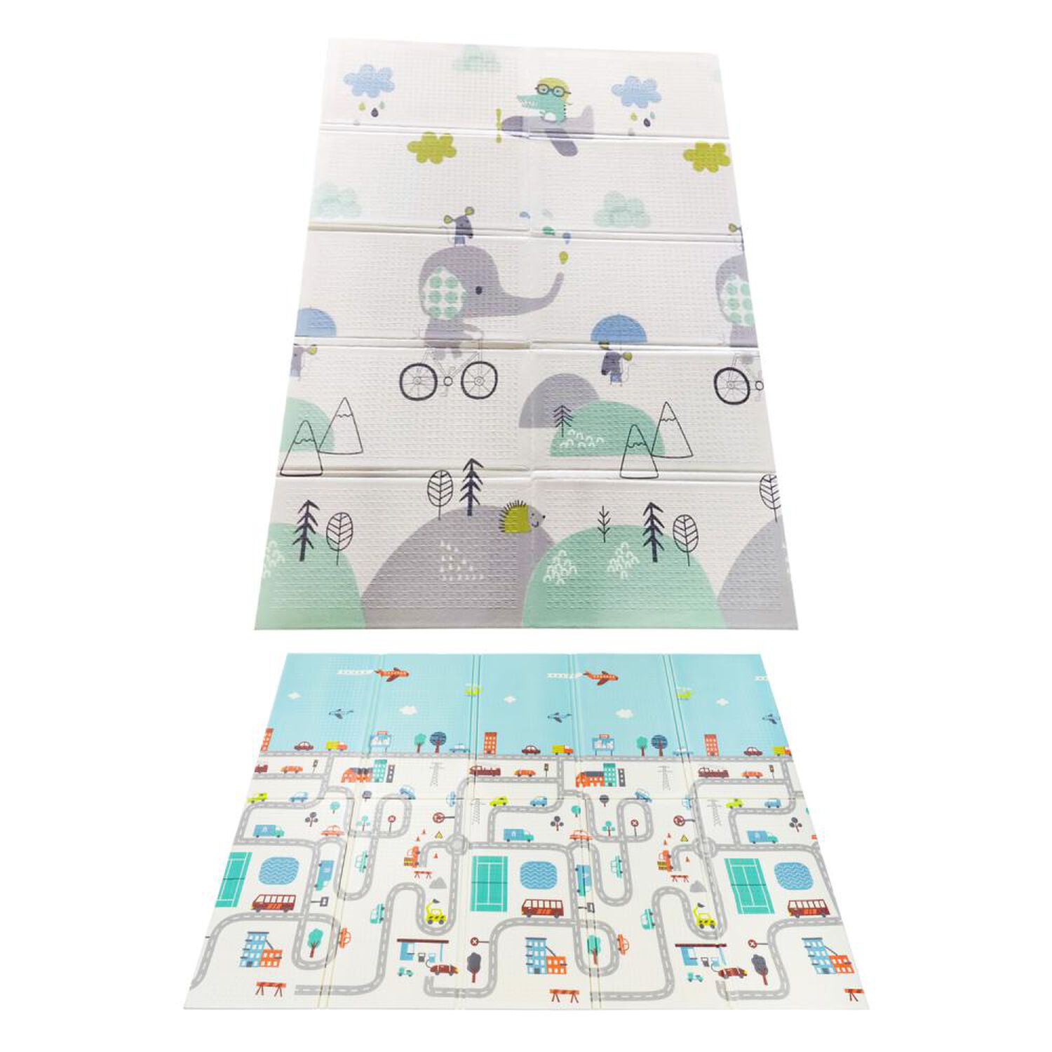 Alfombra Antigolpes Bebesit Infantil Plegable Con Bolso 180X120 Ciudad Y Elefante image number 0.0