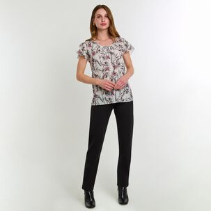 Blusa Manga Corta Cuello Redondo Mujer Lesage