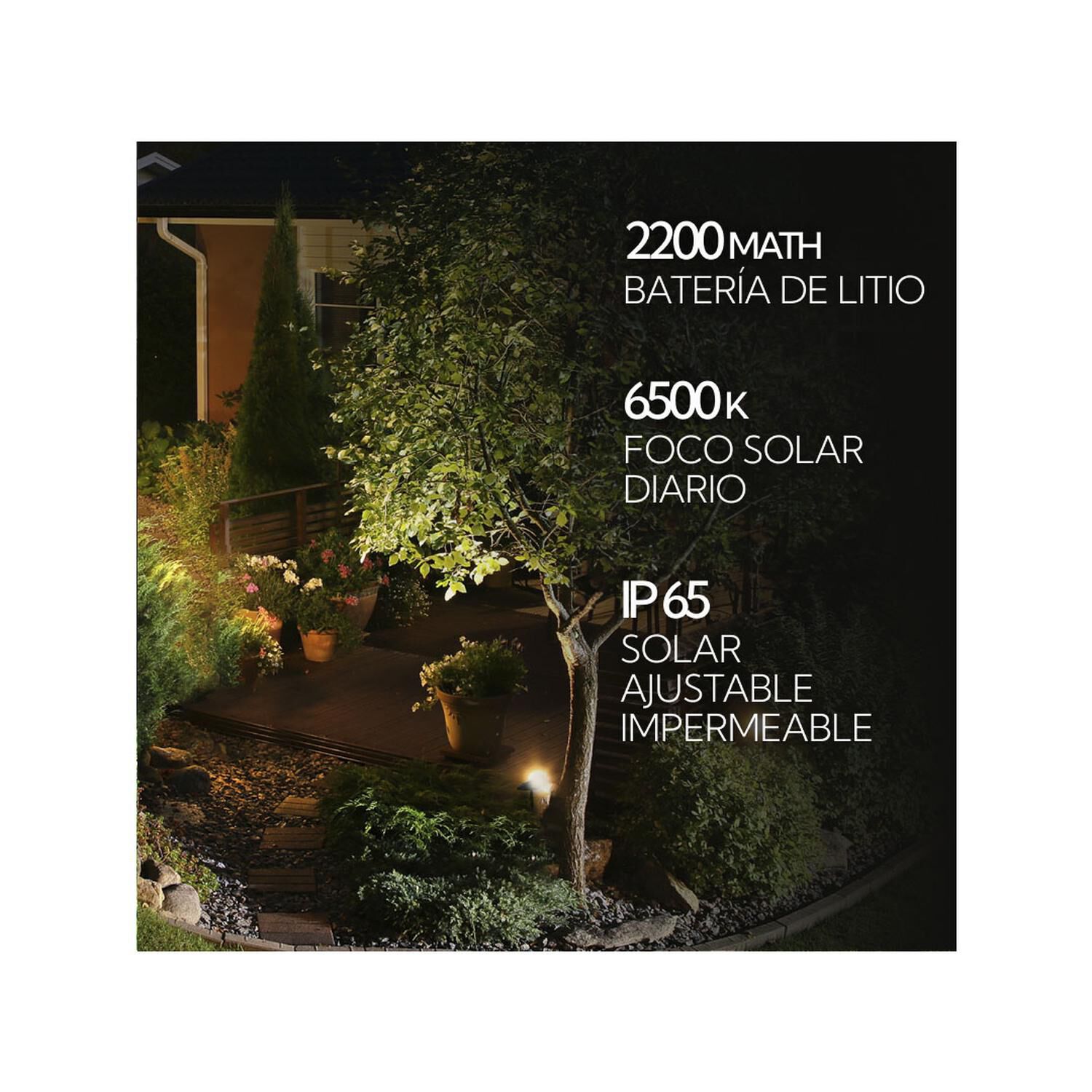 Pack 4 Foco Estaca Para Exterior Led Solar Contra Agua image number 2.0