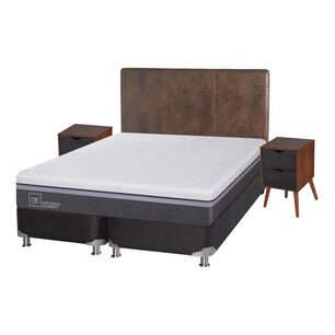 Box Spring Cic Ortopedic / King / Base Dividida + Set De Maderas