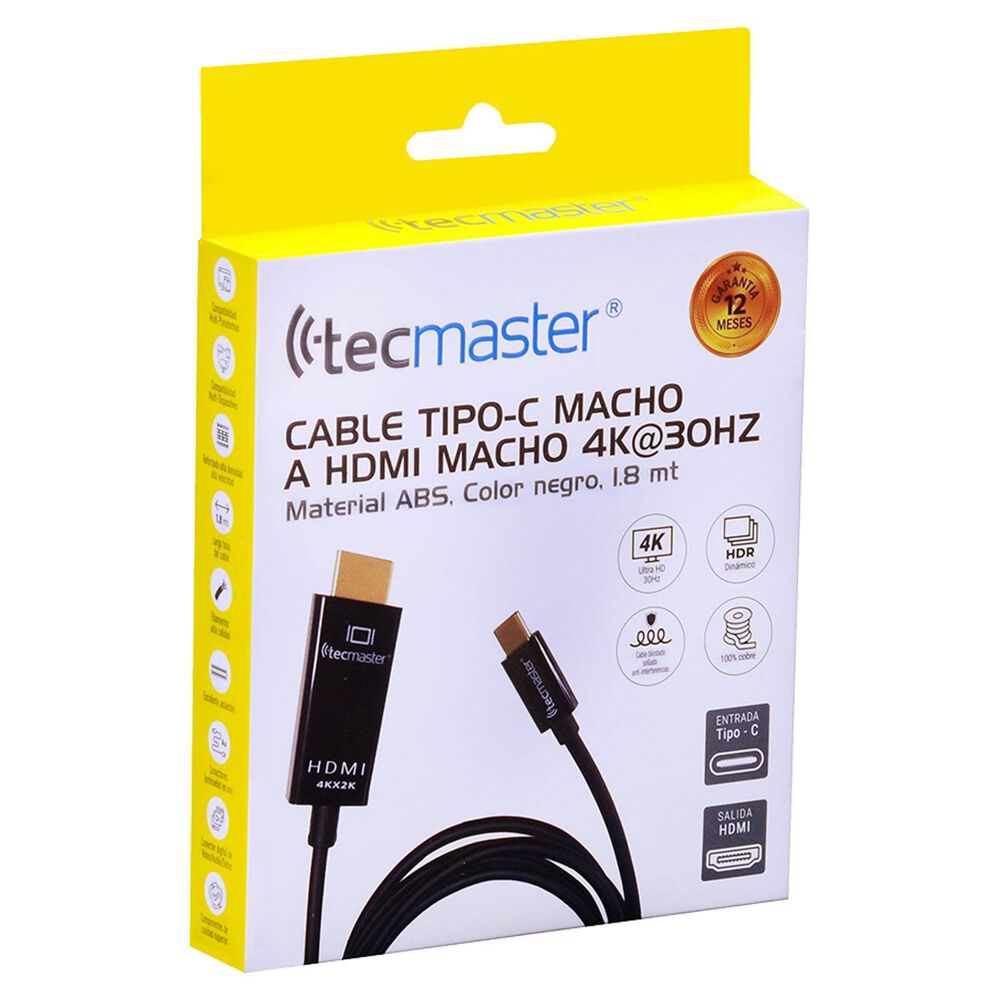 Cable Convertidor Usb Tipo C A Hdmi 1.8 Metros 4k 60 Hz image number 1.0