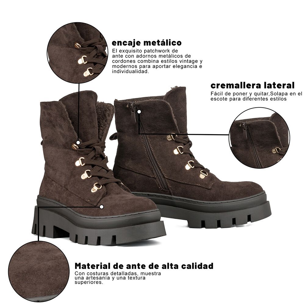 Botin Casual Mujer Plataforma Vintage Weide Hx503 image number 7.0