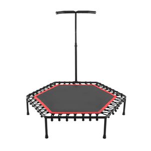 Trampolin Fitness Hexagonal Con Mango Soporte 115cm Rojo