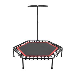 Trampolin Fitness Hexagonal Con Mango Soporte 115cm Rojo
