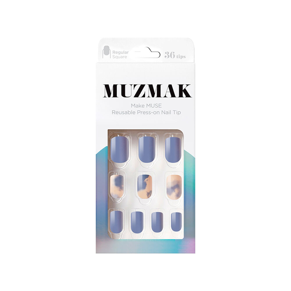 Muzmak - Uñas Press On Pale Marble Regular Square 36 U. image number 0.0