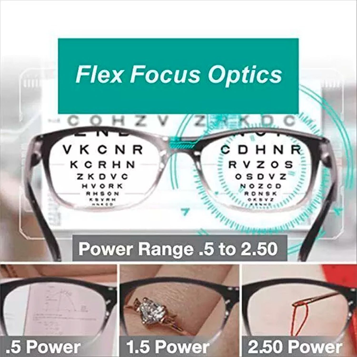 Lentes De Lectura Con Enfoque Ajustable Unisex One Power image number 3.0