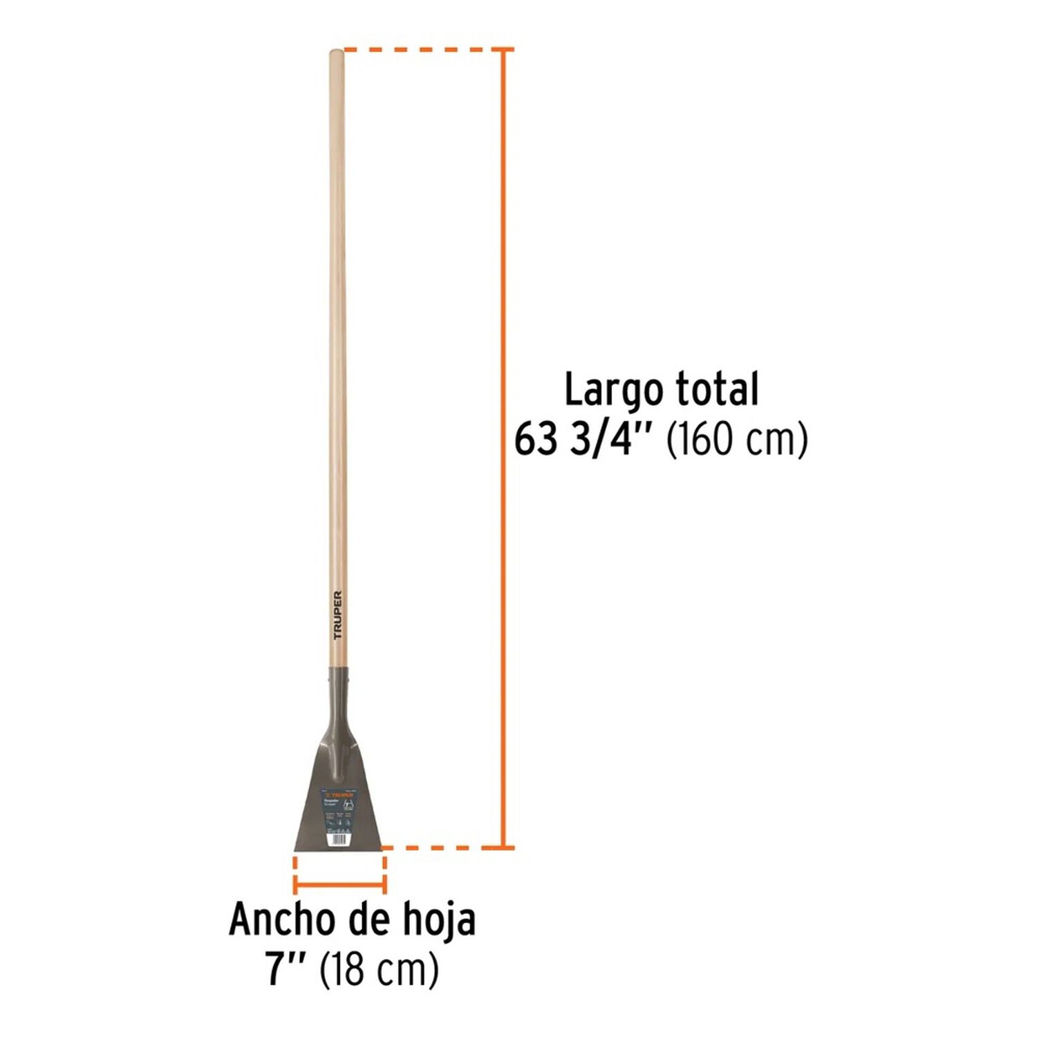 Raspador Hoja 7 Pulg Con Mango Largo De 54 Pulg Truper image number 1.0