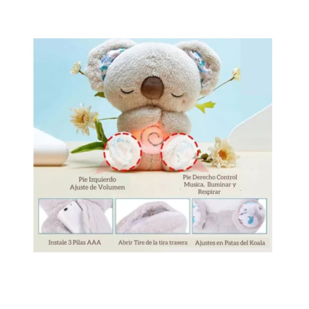 Koala Respira Real Peluche Calma Bebé Dormir Sueño Relajante image number 2.0