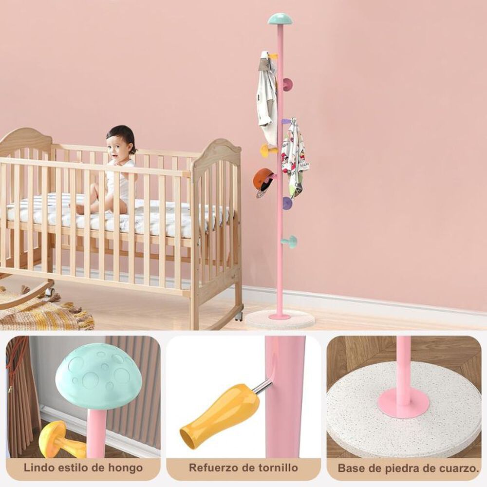 Perchero Infantil En Forma De Honguito Multicolor 7 Ganchos image number 1.0