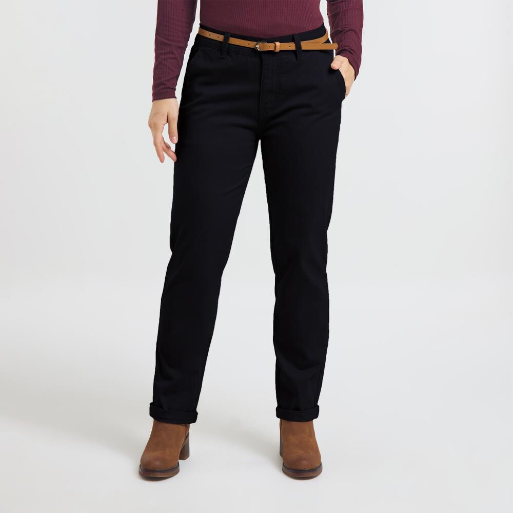 Pantalón Gabardina Con Cinturón Tiro Medio Regular Mujer Geeps image number 0.0