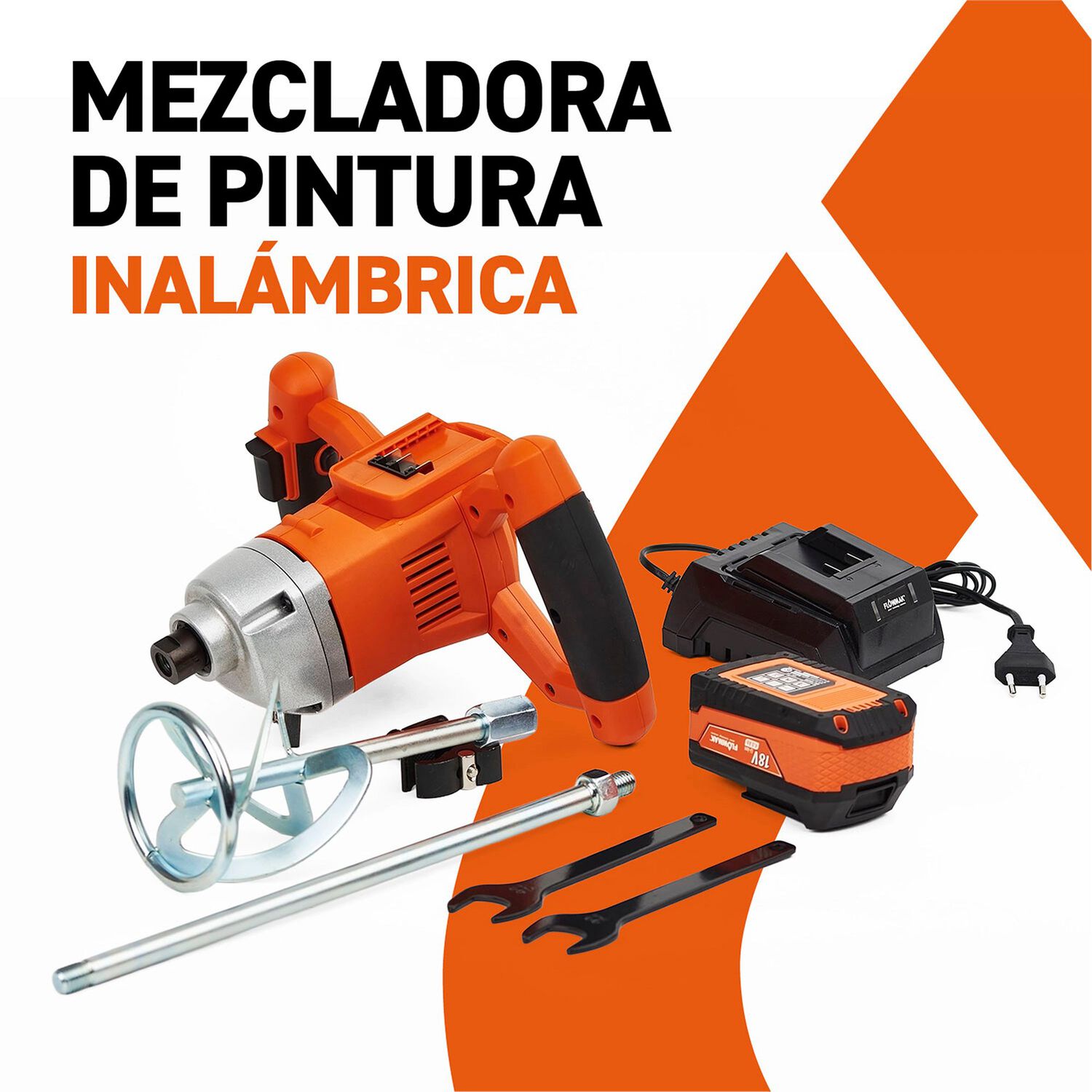 Mezclador Pintura Y Cemento 18v Bater&iacute;a4ah Y Carg Flowmak image number 1.0
