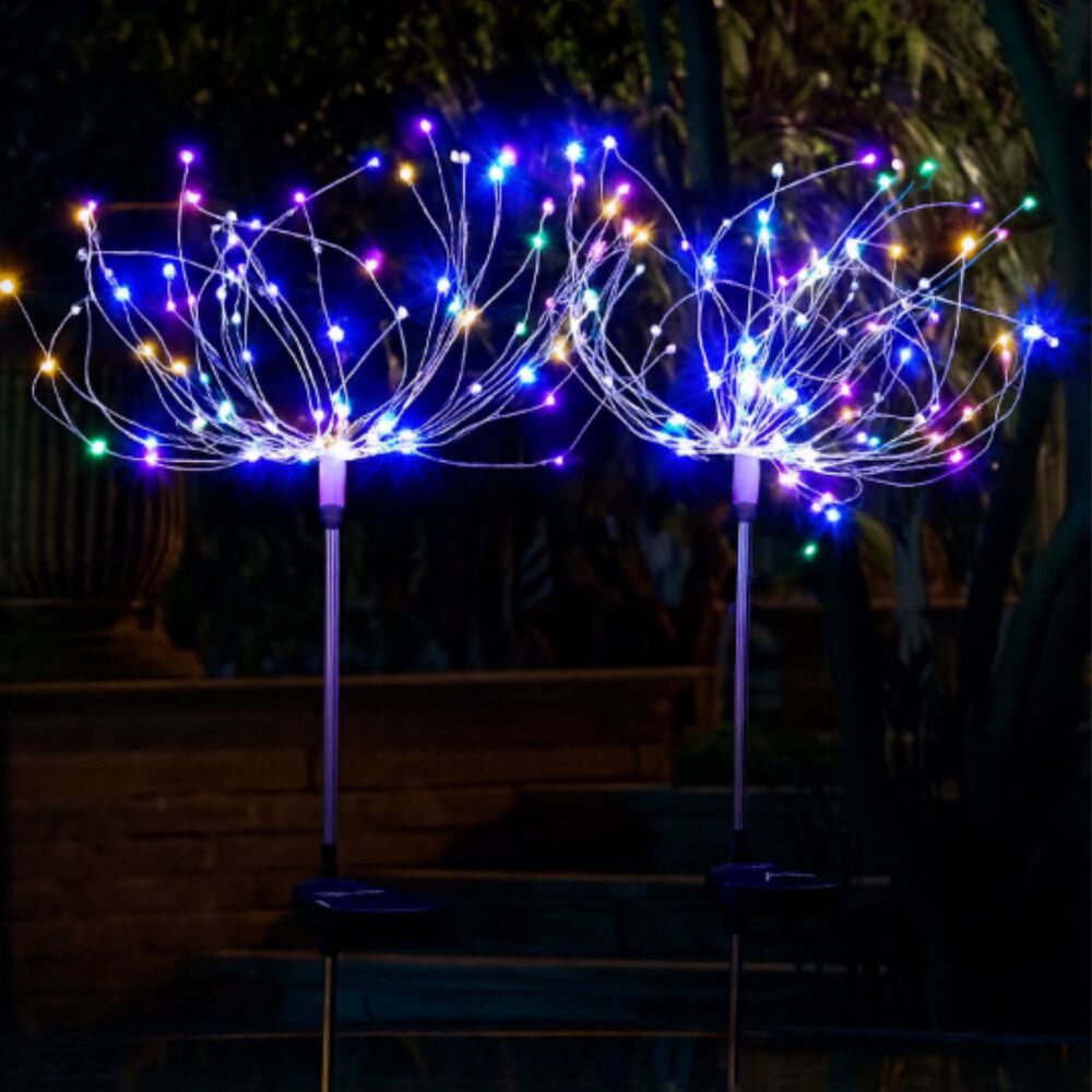 Pack X2 Luces Multicolor Solares Micro Led Fuego Artificial image number 2.0