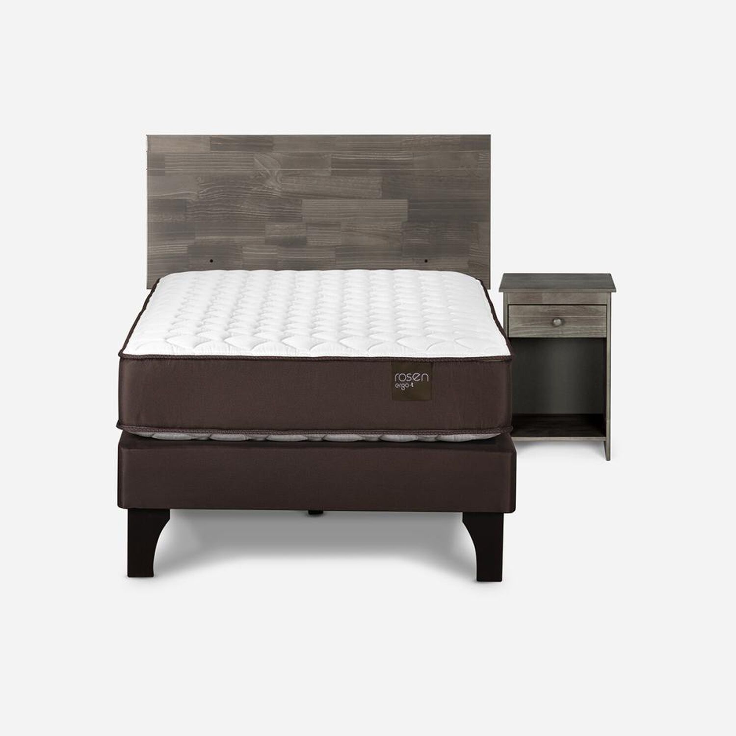 Cama Europea Rosen Ergo T / 1.5 Plazas / Base Normal + Set De Maderas Tabor Grafito image number 3.0