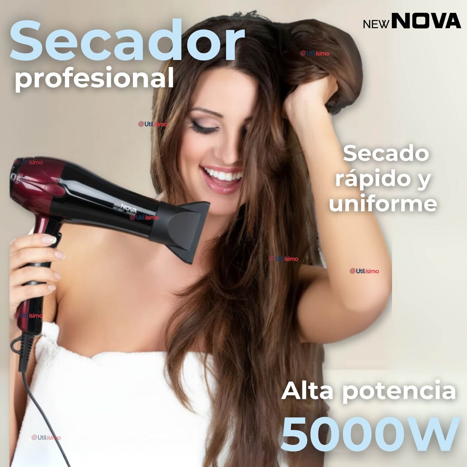 Secador De Pelo Alta Potencia Profesional 5000w Cabello Peluquer&iacute;a Rojo image number 2.0