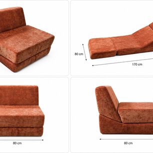 Sofa Retractil 3 En 1 Tevere Terracota Individual 80x89x70