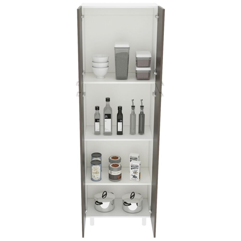 Despensa 4 Puertas 4 Repisas Fm-009o Caf&eacute; Oscuro Y Blanco image number 1.0