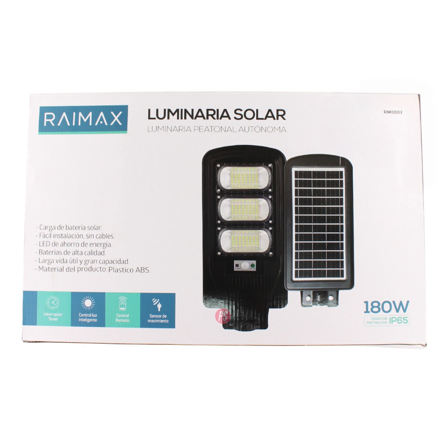 Foco Solar 180w Led Ip65 Con Control Y Sensor Raimax - Ps image number 3.0