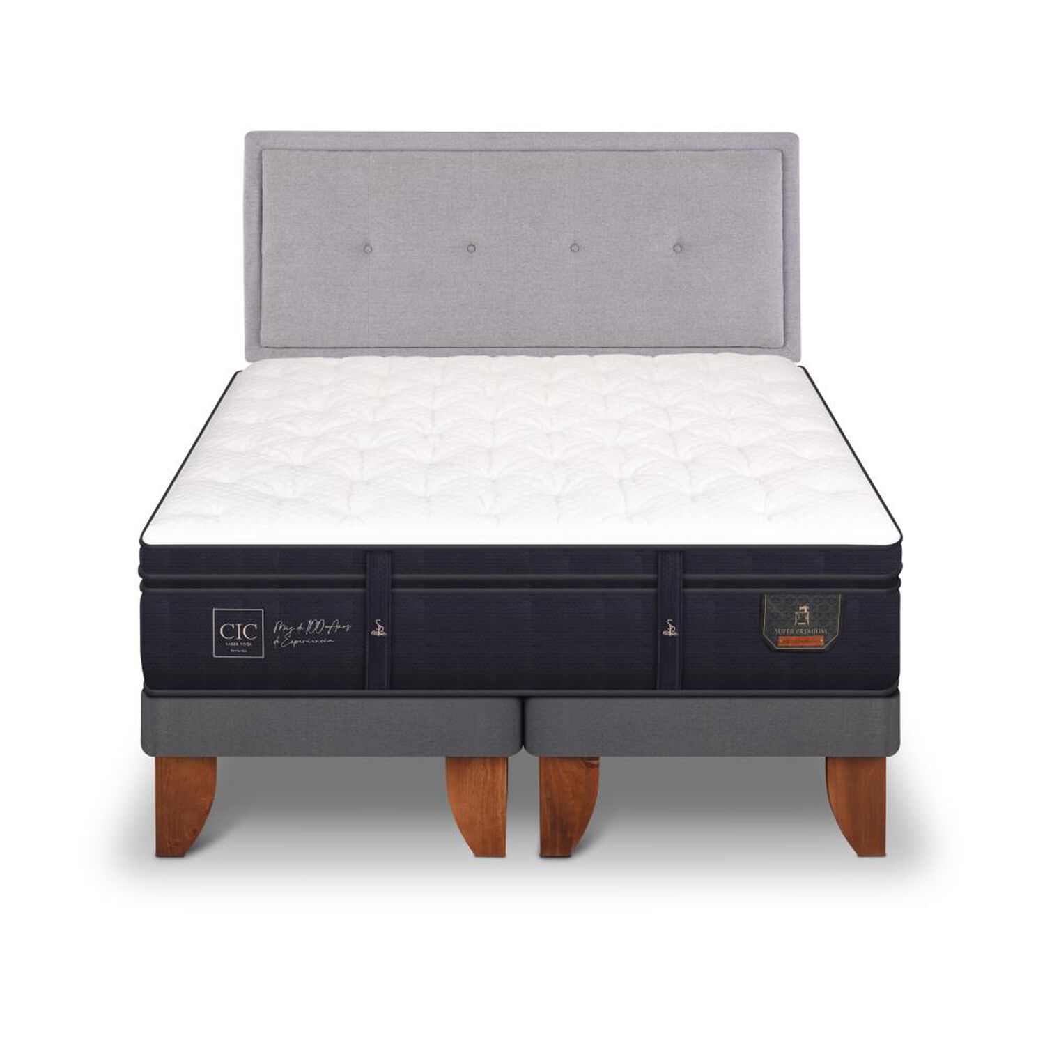 Cama Europea Cic Super Premium / 2 Plazas / Base Dividida + Respaldo image number 0.0