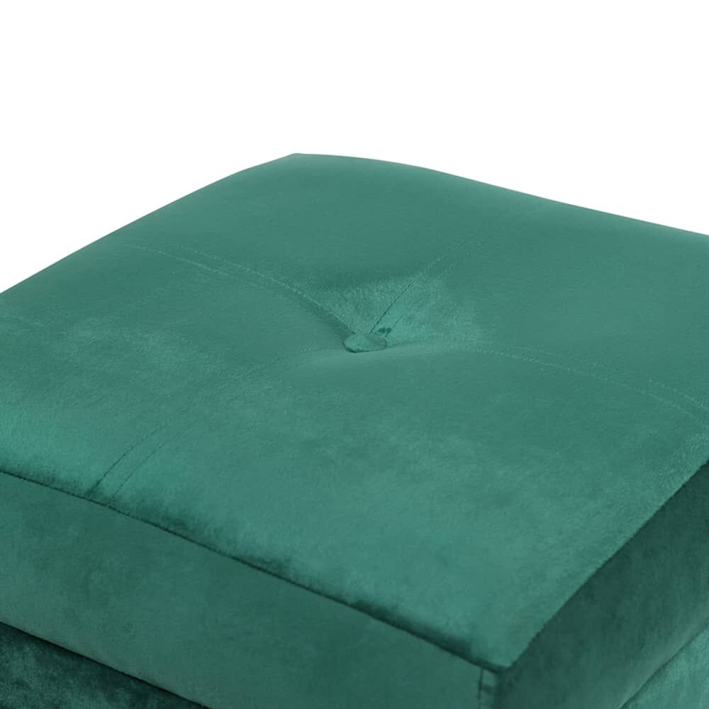Pouf Ba&uacute;l Emilia Verde Botella Felpa 45x45x46 Cm image number 3.0
