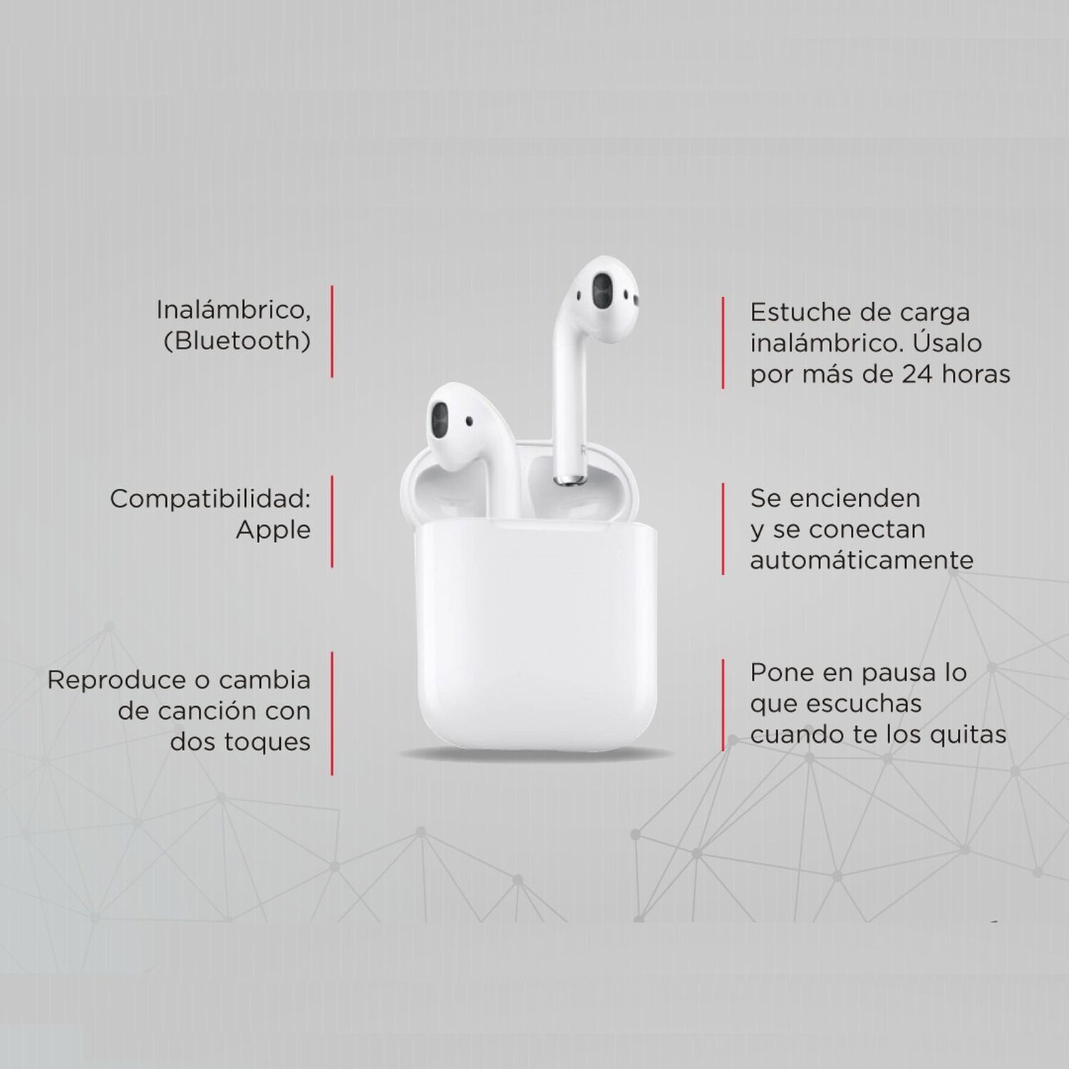 Aud&iacute;fonos True Wireless 2da Generaci&oacute;n Airbuds Bluetooth image number 5.0