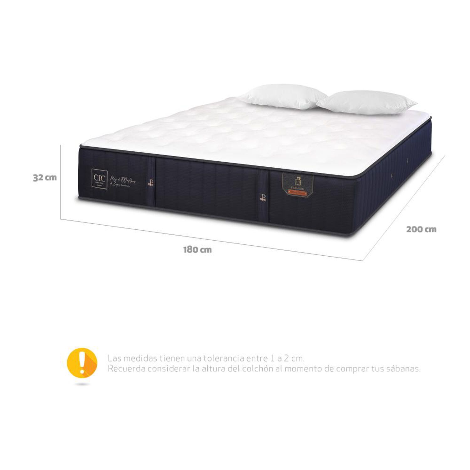 Colch&oacute;n Cic Premium / King + Almohadas / 200 Cm x 180 Cm image number 4.0