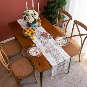 Camino De Mesa + Individuales Set De 7 Piezas 35x180cm Md08