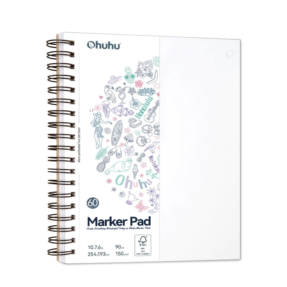 Ohuhu Block Anillado En Espiral (25.4x19.3cm,60 Hojas,150g) image number 0.0