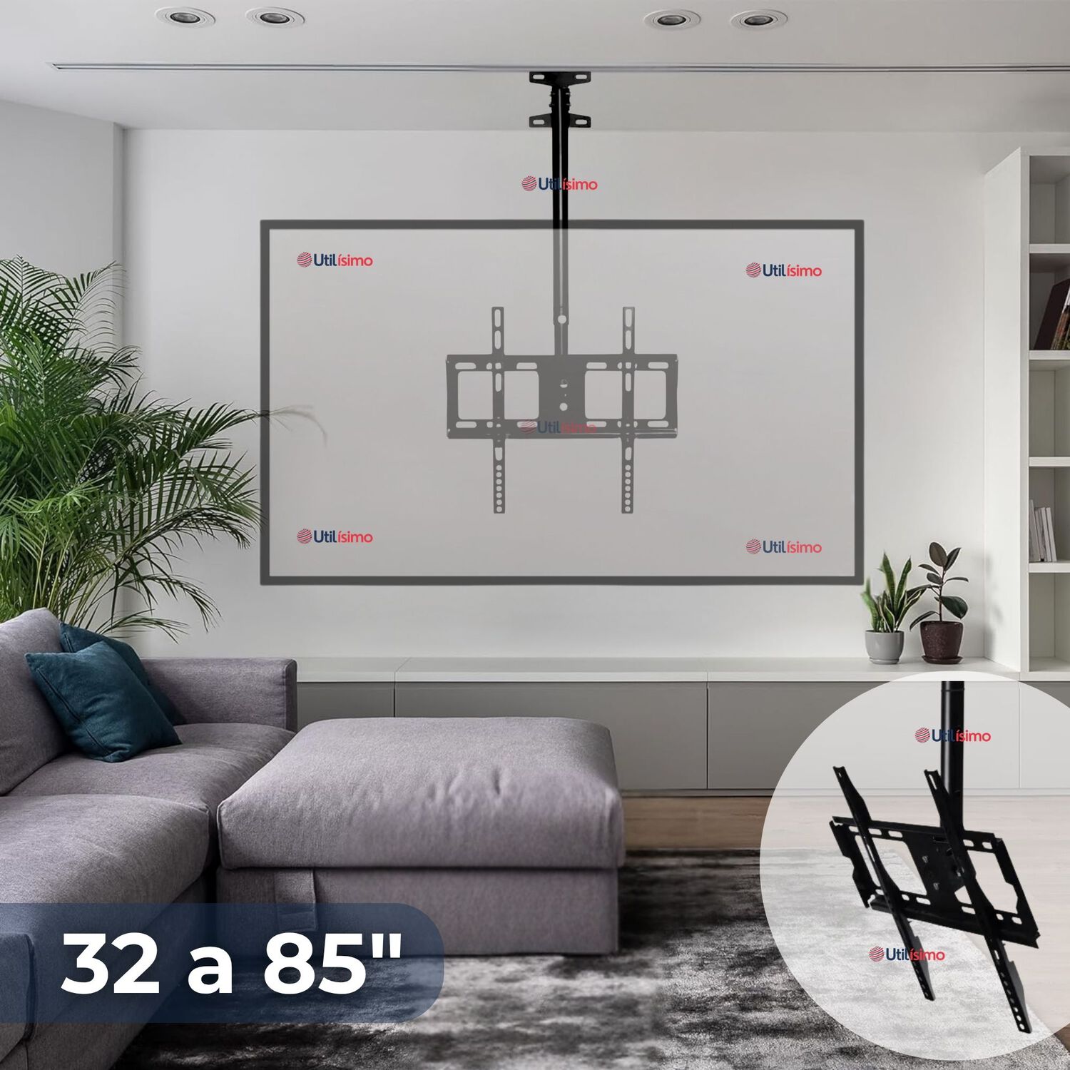 Soporte Tv Pared Techo Ajustable 68kg 32 A 85 Pulgadas image number 0.0