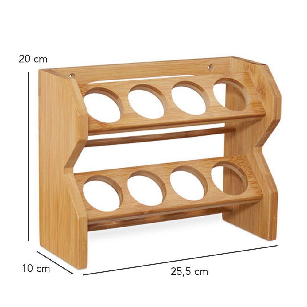 Especiero Condimentos De Madera 8 Frascos Vidrio Simplit image number 2.0