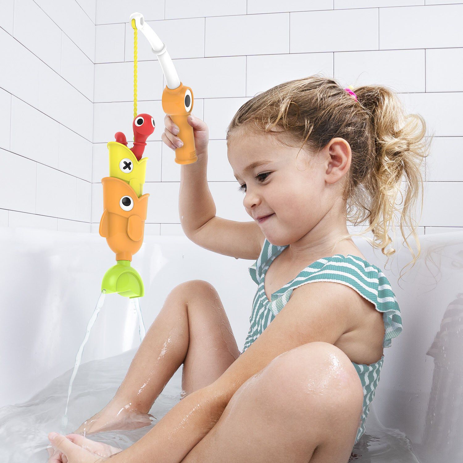 Juego De Ba&ntilde;o Ca&ntilde;a De Pescar Beb&eacute; Ni&ntilde;o Ni&ntilde;a Tina Yookidoo image number 2.0