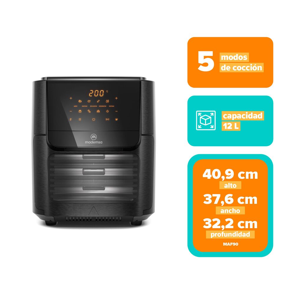 Freidora De Aire Mademsa 12l Panel Digital 1700w Maf90 image number 1.0