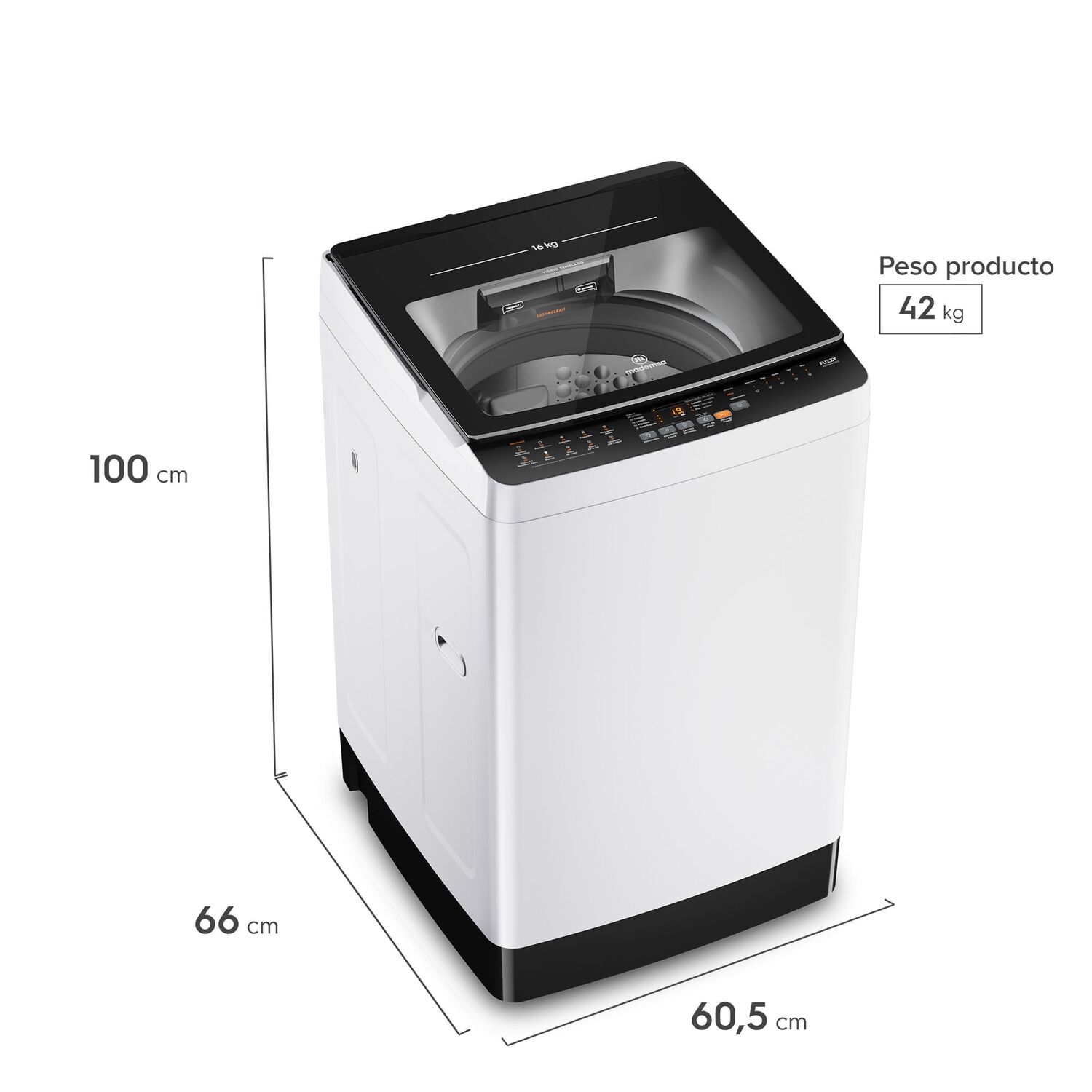 Lavadora Autom&aacute;tica 16kg Carga Superior Mdwmt16w Blanca image number 2.0