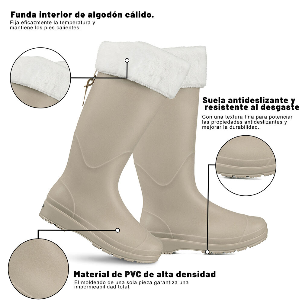 Bota De Agua Mujer Pvc Impermeable Casual Comodo Weide Gh160 image number 6.0