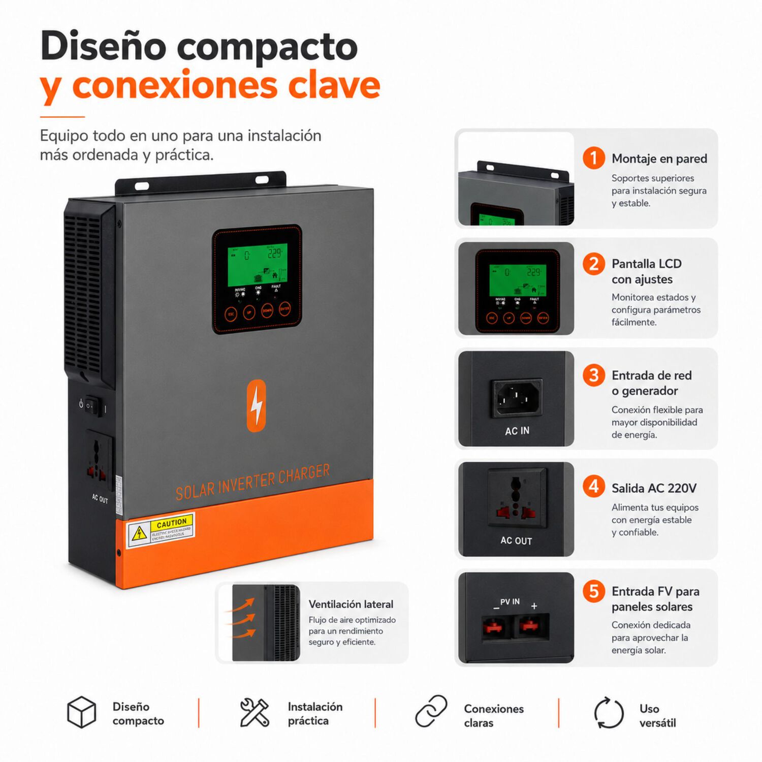Inversor Solar H&iacute;brido Powmr 1500w 24v | Onda Senoidal Pura image number 6.0