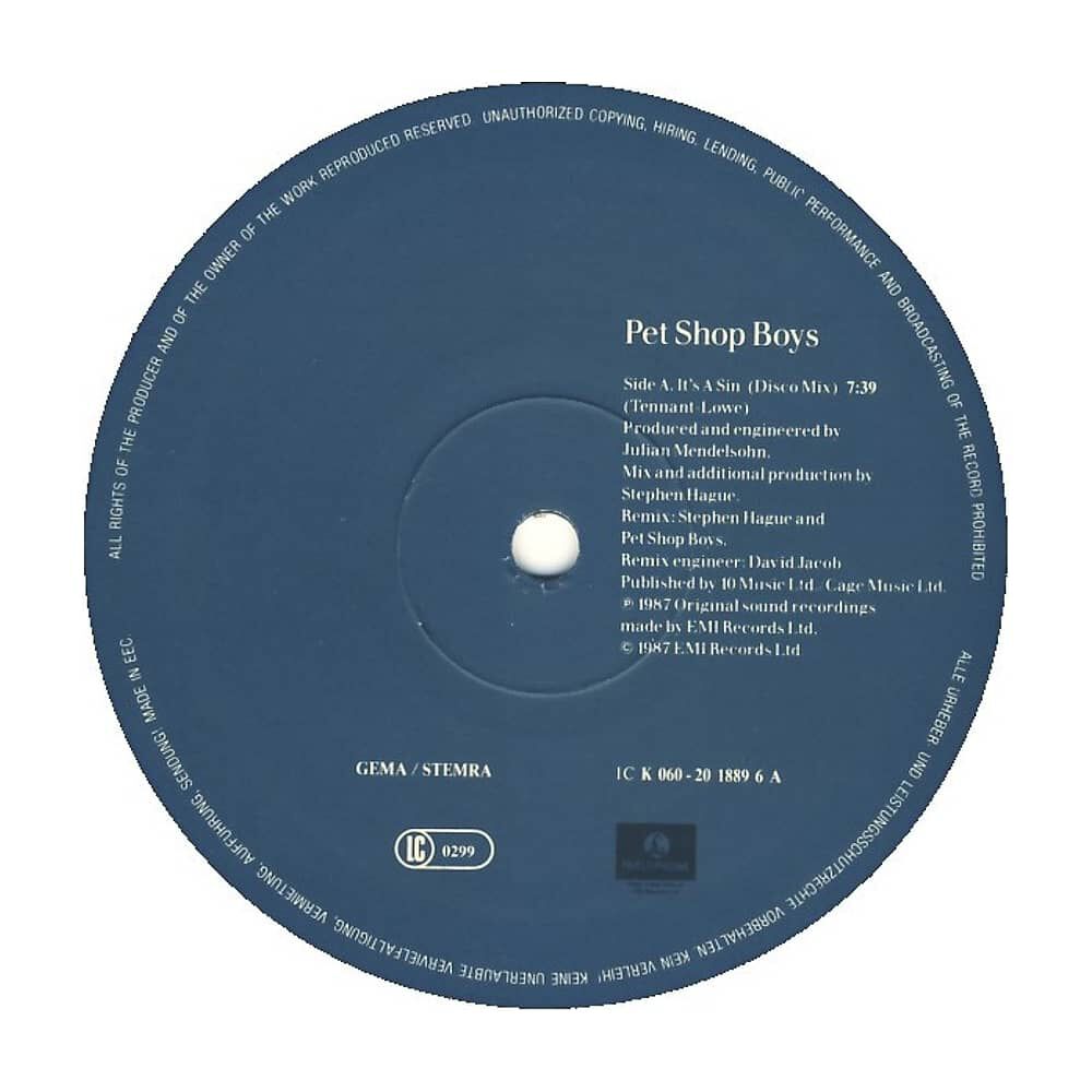 Pet Shop Boys - It's A Sin | 12" Maxi Single Usado image number 2.0