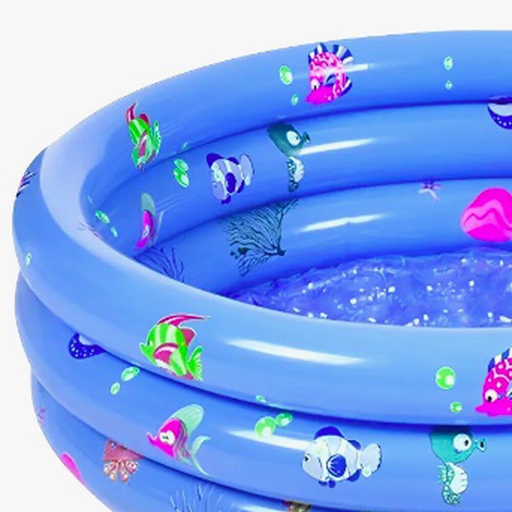 Piscina Inflable Pl&aacute;stico 3 Anillos 140 X 40 Cm Celeste image number 1.0