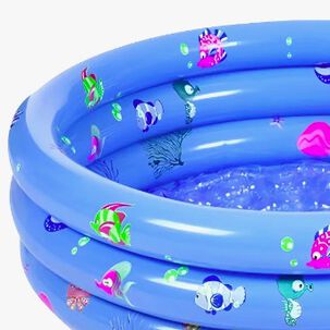 Piscina Inflable Pl&aacute;stico 3 Anillos 140 X 40 Cm Celeste